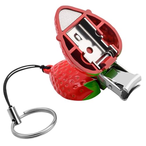 SOIMISS Nagelknipser Tragbar Klappbar Cartoon Erdbeer Design Nagelzwicke für Frauen Schnelles Sicheres Kürzen Finger und Fußnägel Alltagsschneider Kompakt Schlüsselanhänger von SOIMISS