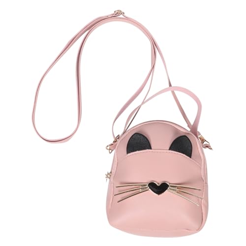 SOIMISS Niedliche Mädchen Umhängetasche Mini PU Schultertasche Katzenform Kleine Handtasche Für Alltag Vielseitig Snack Tasche Rosa von SOIMISS