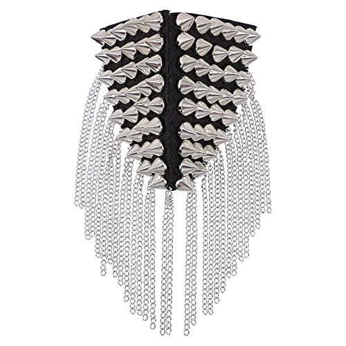 SOIMISS Niet Schulter Epaulet Mode Retro Epaulette Silber Punk Nacht Cub Quaste Kette Epaulet für Männer Frauen von SOIMISS