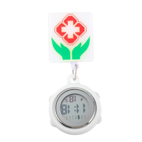 SOIMISS Nurse Fob Watch Mit Digitalanzeige Einziehbare Schwesternuhr Multifunktionale Silikon Taschenuhr Mit Alarm Und Kalender Für Krankenschwestern Und Ärzte von SOIMISS