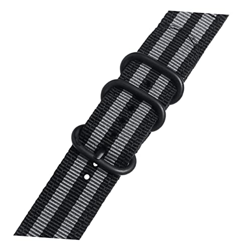 SOIMISS Nylon Uhrenarmband mit Robuster Joint Webstruktur Schwarz mit Schwarzer Schnalle für Uhrenersatz und Hautfreundlich Einfach zu Montieren von SOIMISS