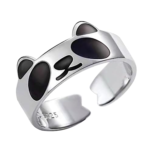 SOIMISS Verstellbarer Offener Panda Ring Für Damen Zarter Schmuck Aus Metall Modischer Fingerring Für Alltag Und Besondere Anlässe Einzigartiges Design Als Größe Anpassbar von SOIMISS