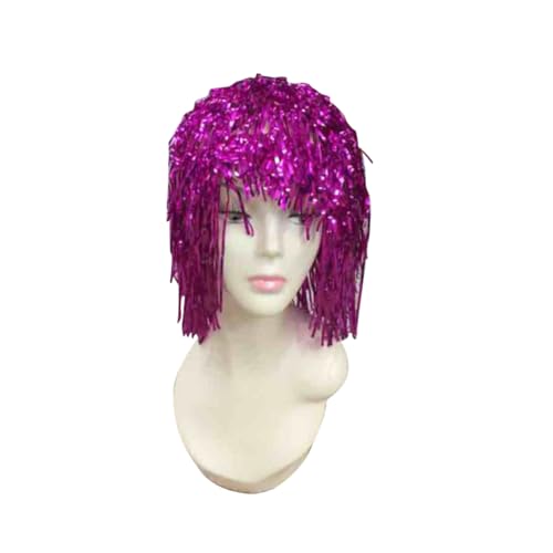 SOIMISS Glänzende Folienperücke Mit Lametta-elementen Für Kostümball Und Maskerade Partyperücke Als Kostümaccessoire Für Team-events Und Halloween-kostüme von SOIMISS