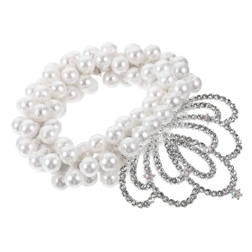 SOIMISS Perlen Haargummi für Mädchen Elastischer Ponytail Halter mit Design Schicke Haarbänder für Partys und Alltag Dekorativer Haarschmuck von SOIMISS