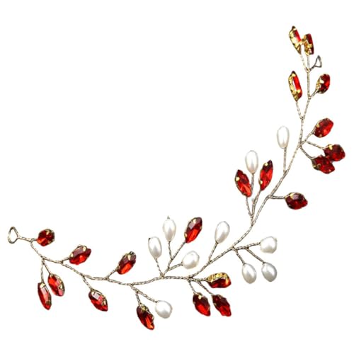 SOIMISS Perlen Haarranke Braut Haarschmuck Hochzeit Haarrebe mit Strass Verzierung Handgefertigtes Haarband für Damen Braut und Festliche Anlässe von SOIMISS
