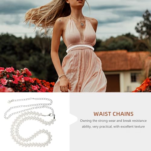 SOIMISS Perlen Taillenkette für Damen Verstellbar Silber Hochzeit Braut Gürtel Body Chain Schmuck für Kleid Modische Betonung Elegant Leicht und Vielseitig Passend von SOIMISS