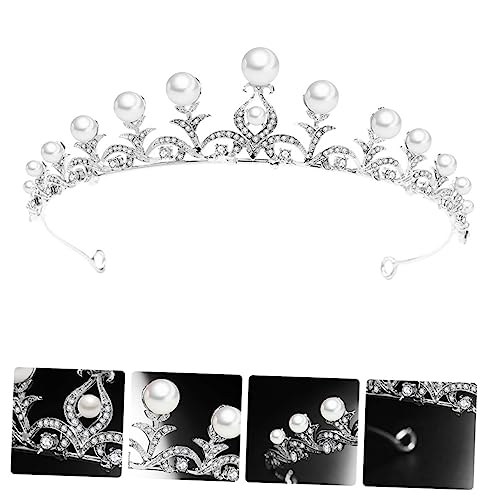 SOIMISS Perlenkronen Braut Tiara Haarschmuck aus Funkelnde Hochzeit Krone für Damen Robustes Stirnband für Fotoshootings Cosplay und Festliche Anlässe Silberfarbenes Accessoire für Braut von SOIMISS