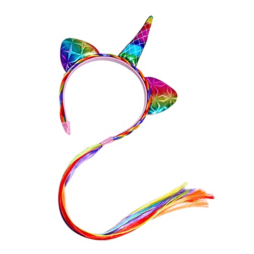 SOIMISS Einhorn Haarband Aus Kunstleder Perücken Kopfschmuck Haarreif Für Party Buntes Stirnband Haarbänder Für Junge Mädchen Perücken Haarreif Kopfbedeckung Accessoire von SOIMISS