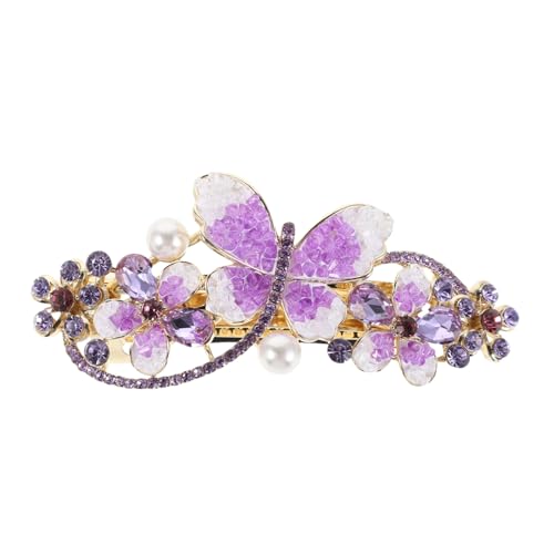 SOIMISS Pferdeschwanzhalter Mit Strasssteinen Für Damen Frühling-haarspange Mit Kristallen Kopfschmuck Für Hochzeit Und Formelle Anlässe Federmechanismus Für Sicheren Sitz von SOIMISS