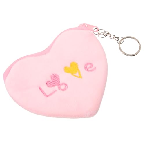 SOIMISS Herzförmiges Plüsch Portemonnaie Für Mädchen Süße Cartoon Geldbörse Als Schlüsselanhänger Für Valentinstag Und Alltag Pinke Und Kosmetiktasche von SOIMISS