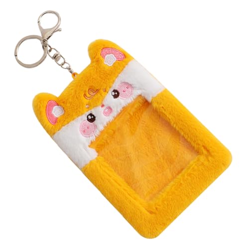 SOIMISS Plüsch Kartenetui Frosch Motiv Sichtbares Id Kartenetui Schlüsselanhänger Multifunktionaler Kartenschutz für Bankkarten Ausweise und Spielkarten Praktisch und Weich von SOIMISS