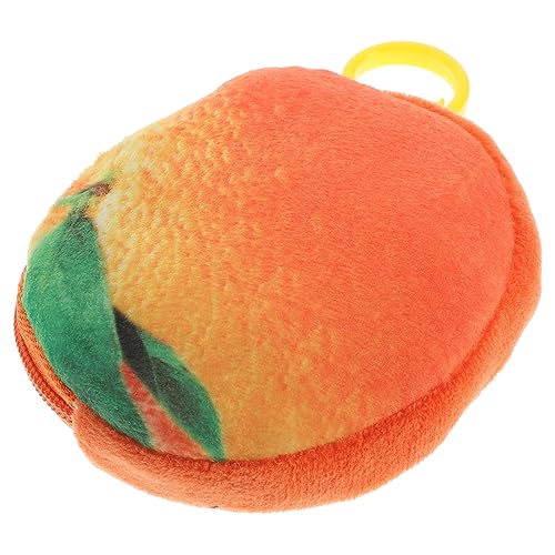 SOIMISS Mini-geldbörse Mit Reißverschluss Aus Plüsch in Orangefarbener Obstform Cartoon-beutelform Zum Aufhängen An Taschen Oder Rucksäcken Für Bargeld Ausweis Und Lippenstift von SOIMISS