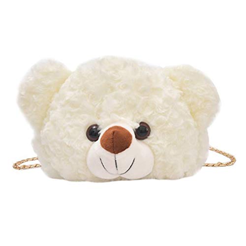 SOIMISS Plüsch Schultertaschen Umhängetasche Mädchen Kind Cartoon Teddybär Kreuz Körpertasche Nette Flauschige Tier Handtasche Kette Strap Bag Satchel Münze Geldbörse Taschen von SOIMISS