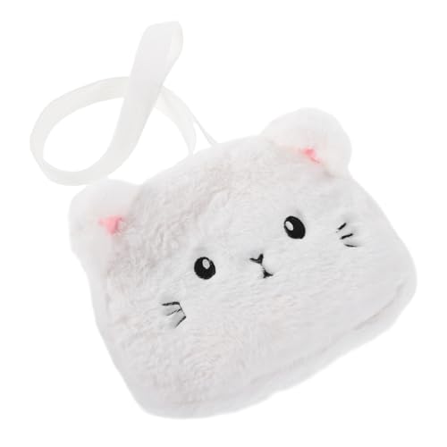 SOIMISS Plüsch Umhängetasche für Mädchen mit Süßer Katzenform Leichte Kleine Crossbody Tasche als Münzbeutel und Handtasche für Shopping Reisen und Freizeit Weiß von SOIMISS
