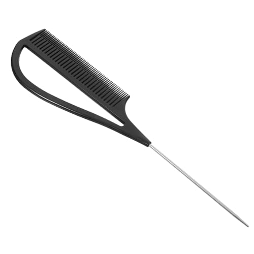 SOIMISS Präziser Stielkamm mit Stahlspitze Leichter Kunststoff Haarkamm für Friseure Multifunktional für Abteilen Färben und Styling Salonfähig Geeignet für Herren und Damen Schwarzes von SOIMISS
