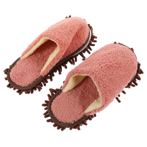 SOIMISS Praktische Wiederverwendbare Mopp Hausschuhe mit Rutsch Sohle Hausschuhe Damen Fußbett Haare und Schmutz Aufnehmend Waschbar und für Bodenreinigung Zuhause von SOIMISS