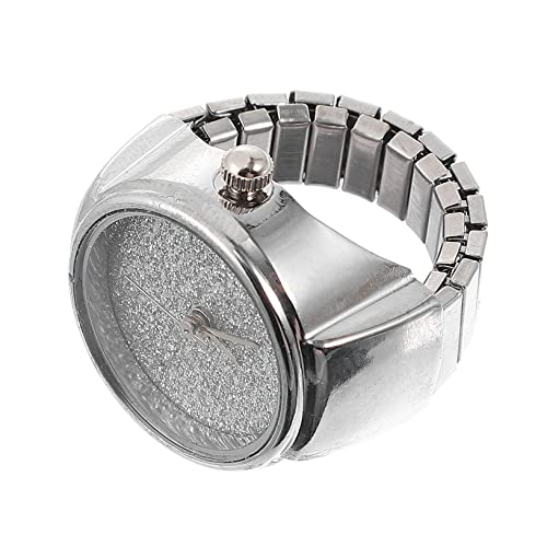 SOIMISS Quartz Finger Ring Watch Mit Glitzer Damen Und Herren-fingeruhr Für Geburtstage Und Weihnachten Verstellbares Design Modisches Schmuckstück Silber von SOIMISS