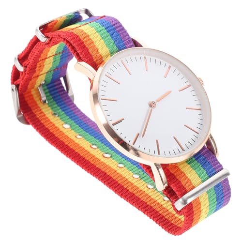 SOIMISS Regenbogen-Design-Uhr Quarzuhr Für Herren Und Damen Handgelenk-Dekoration Aus Hochwertigem Material Bequem Und Langlebig Elegante Und Praktische Uhr Mit Leisem Und Präzisem Gang von SOIMISS
