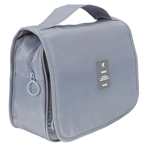 SOIMISS Reise Waschtasche mit Aufhängehaken Faltbare Kosmetiktasche für Damen und Herren Wasserdichtes Toiletten Multifunktionale Kultur und Make Up Tasche Hellgrau von SOIMISS