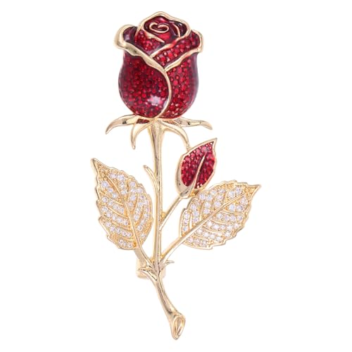 SOIMISS Rosenblumen Brosche Mit Strasssteinen Stilvolle Damen Brosche Blumen Anstecknadel Schmuck Für Kleidung von SOIMISS