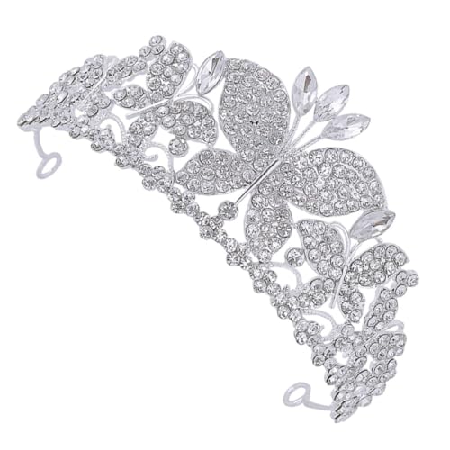 SOIMISS Rhinestone Butterfly Tiara Haarschmuck Hochzeit Brautdiadem Damen Krone Stirnband Eleganter Kopfschmuck für Hochzeit Party Abschlussball und Festliche Anlässe von SOIMISS