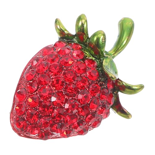 SOIMISS Rhinestone Erdbeer Brosche für Damen Stilvolle Anstecknadel Robustem Legierungsmaterial Modisches Accessoire für Kleidung Taschen oder Formelle Anlässe für Geburtstagsfeiern und von SOIMISS