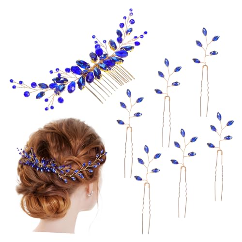 SOIMISS Rhinestone Haarkamm Set Teilig Blaue Haarschmuck U Förmige Haarnadeln für Damen Hochzeit Brautjungfern Accessoire Vielseitig für Haartypen Party Alltag SOIMISS Rhinestone Haarkamm Set Teilig Blaue Haarschmuck U Förmige Haarnadeln für Damen Hochzeit Brautjungfern Accessoire Vielseitig für Haartypen Party Alltag von SOIMISS