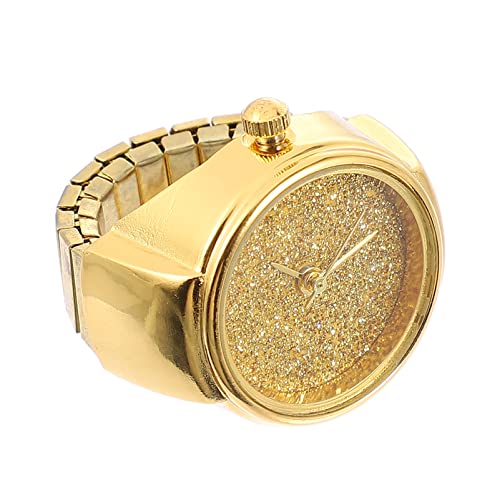 SOIMISS Ringuhr Mit Quarzwerk Schlichtes Glitzerdesign Für Damen Und Herren Praktische Uhr Und Fingerring-Kombination Als Geburtstagsgeschenk von SOIMISS