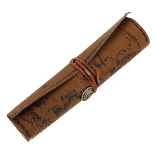 SOIMISS Retro Fake Leather Kosmetik Organizer Mit Großem Fassungsvermögen Vintage Design Roll-up Stiftetui Für Reisebedarf Und Make-up Zubehör von SOIMISS