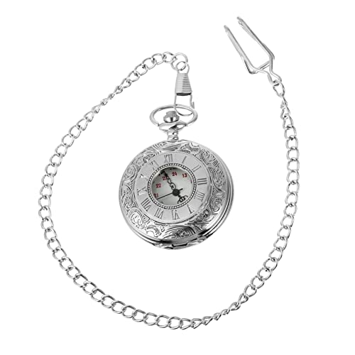 SOIMISS Roman Numerals Pocket Watch Necklace Klassischer Steampunk Stil Für Weihnachten Geburtstage Und Vatertag Leicht Und Praktisch Präzise Zeitmessung Mit Eleganter Kette von SOIMISS