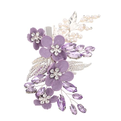 SOIMISS Glitzernde Haarspange Mit Strasssteinen Blumen-haarspange Für Braut Hochzeit Damen Accessoires Mit Strasssteinen Kopfschmuck Aus Kunstperlen von SOIMISS