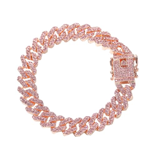 SOIMISS Rosa Goldfarbene Link Armband Herren Modisches Langlebiges Schmuckstück Lang Stylisches Geschenk zum Geburtstag für Männer Eleganter Look für Alltag und Party von SOIMISS