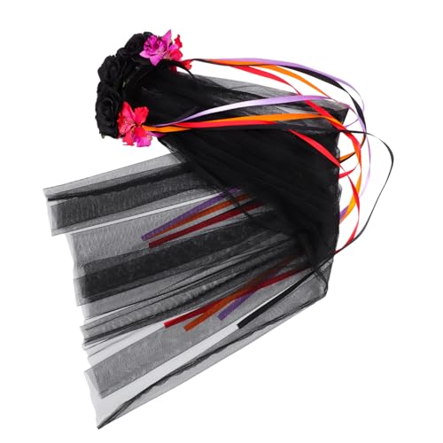 SOIMISS Rosenhaarreifen Für Halloween Stirnband Mit Künstlicher Blume Haarschmuck Für Party-verkleidungen Einzigartiges Kopfschmuck-requisite Für Cosplay-kostüm von SOIMISS