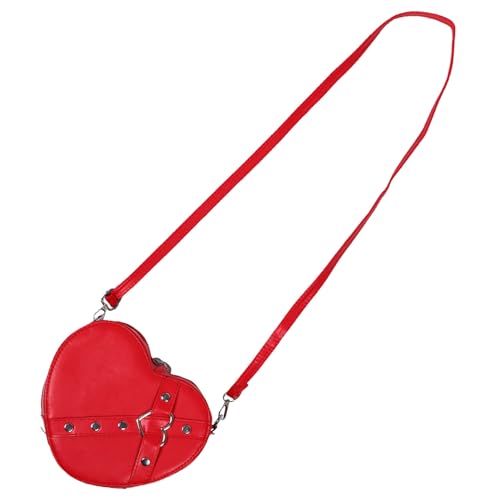 SOIMISS Rote Herzförmige Umhängetasche Damen Zierliche Crossbody Satchel Aus Weichem Kunstleder Verstellbarer Schulterriemen Für Alltag Freizeit Und Besondere Anlässe von SOIMISS