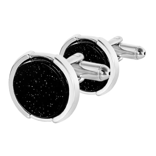 SOIMISS Runde Schwarze Manschettenknöpfe Modernes Design Elegantes Herren French Cuff Dress Shirt Accessoire für Formelle Anlässe Hochwertige Legierung Gefertigt Stilvoll Vielseitig von SOIMISS
