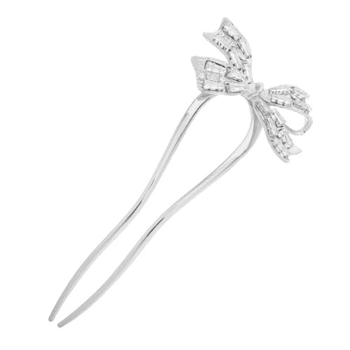 SOIMISS U-förmige Haarnadeln Mit Schleife Chinesische Haarstäbe Aus Metall Verziert Mit Strasssteinen Haarspangen Für Dutts Und Hochsteckfrisuren Als Kopfschmuck Für Frauen Und von SOIMISS