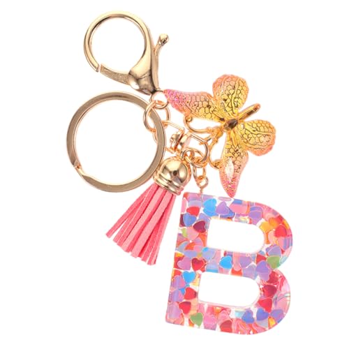 SOIMISS Resin Schlüsselanhänger Mit Buchstaben Glitzer Und Quaste Dekorativer Für Taschen Geeignet Für Zu Besonderen Anlässen Wie Geburtstagen Und Weihnachten von SOIMISS