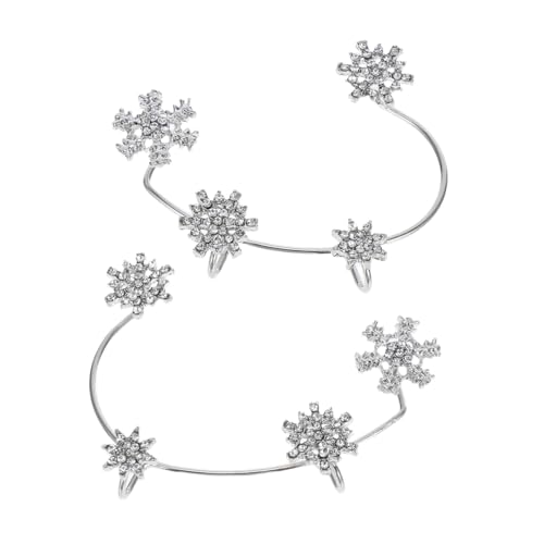 SOIMISS Schneeflocken Ohr Manschetten Damen Nicht Piercing Ohrclip Strass Ohrklemme Elegantes Design für Weihnachten Valentinstag von SOIMISS