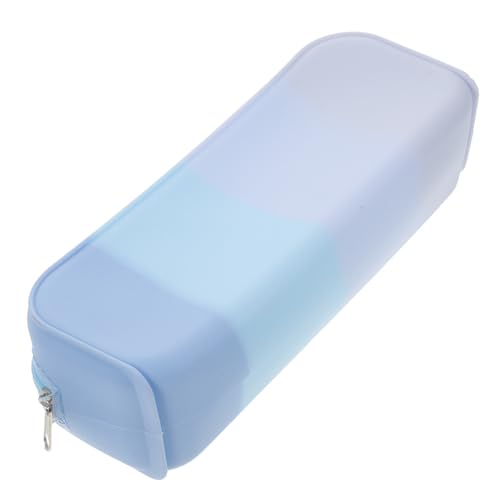 SOIMISS Schüler Federmäppchen Großes Fassungsvermögen Buntes Silikon Mäppchen Ästhetisches Stifteetui Tragbares Schreibwarenetui Hellblau von SOIMISS