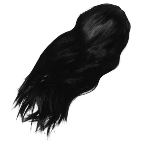 SOIMISS Schwarze Lange Perücke mit Geraden Haaren und Natürlichen Verstellbar für Damen Realistische Leichte Kunstfaser für Cosplay Themenpartys und Rollenspiele Lang Atmungsaktiv und von SOIMISS