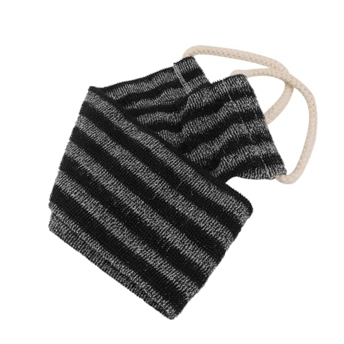 SOIMISS Schwarzes Extra Langes Streifen Badetuch aus Strapazierfähigem PP Material Körper Peeling Handtuch mit Praktischem Aufhängeseil für Gründliche von Armen Beinen Rücken und Brust von SOIMISS