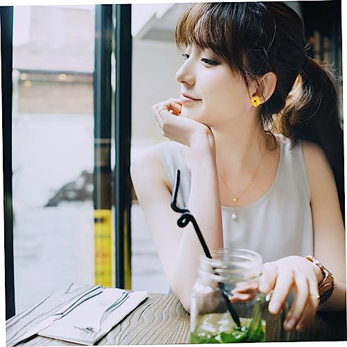 SOIMISS Gelbe Frauen Blumenohrringe Mit Steinchen Modeohr-schmuck Für Damen Ohrschmuck Für Hawaii-partys Und Feiertage von SOIMISS