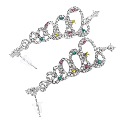 SOIMISS Silber Weihnachtsbaum Ohrstecker Damen Bunte Mikrofassung Zirkonia Weihnachtsohrringe Vielseitiger Ohrschmuck für Party und Alltag von SOIMISS