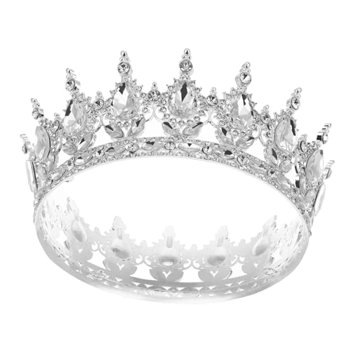 SOIMISS Silberne Barocke Alloy Krone mit Strasssteinen Damen Haarschmuck Glänzende Braut Tiara für Hochzeit und Festliche Anlässe von SOIMISS