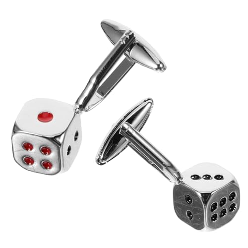 SOIMISS Silberne Würfel Manschettenknöpfe Herren Cufflinks für Hemd Business Schmuck Langlebig Robust Modisch Elegant von SOIMISS