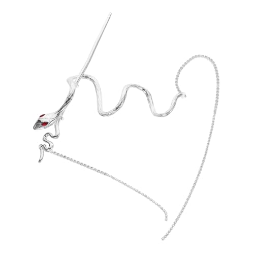 SOIMISS Silberner Vintage Schlangen Haarstab mit Quaste Langlebiger Metall Haarnadel Eleganter Haarschmuck für Damen Retro Design Robust und Schonend für Langes Haar von SOIMISS