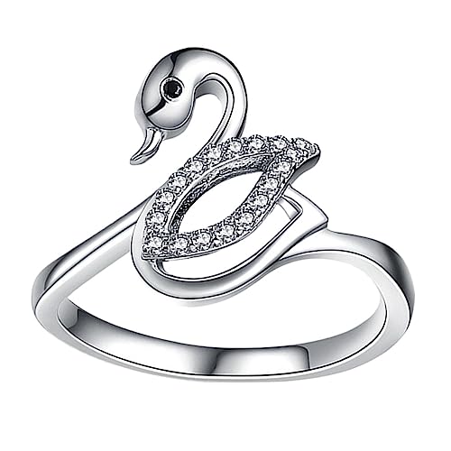 SOIMISS Silberringe Schwan Für Mädchen Modisches Personalisierbares Ringgeschenk Elegantem Design Perfekt Verlobungsring Oder Für Besondere Anlässe Ideal Für Junge Damen von SOIMISS
