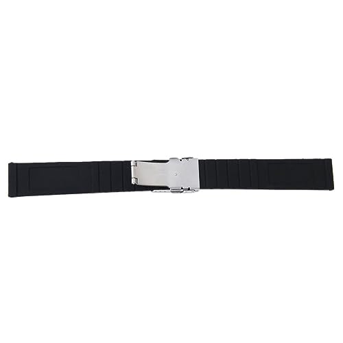 SOIMISS Silikon Uhrenarmband Schwarz Wasserdichtes Design mit Faltschließe für Sport und Taucheruhren Passend für Uhren mit Bandanstößen von SOIMISS