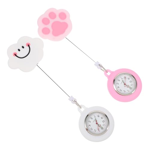 SOIMISS 2stücke Krankenschwester Taschenuhr Zarte Damen Brustuhr Cartoon Krankenschwester Uhr Silikon Taschenuhr von SOIMISS