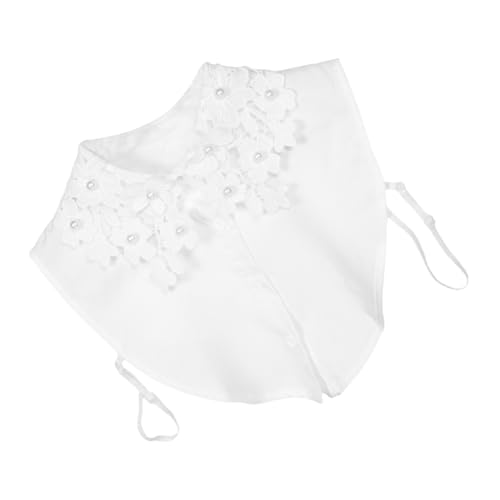 SOIMISS Spitzen Einsatzkragen Damen Abnehmbarer Chiffon Fake Collar mit Floraler Stickerei Leichter Atmungsaktiver Blusenkragen für Alltag und Festliche Anlässe Eleganter Hohlraum Design von SOIMISS